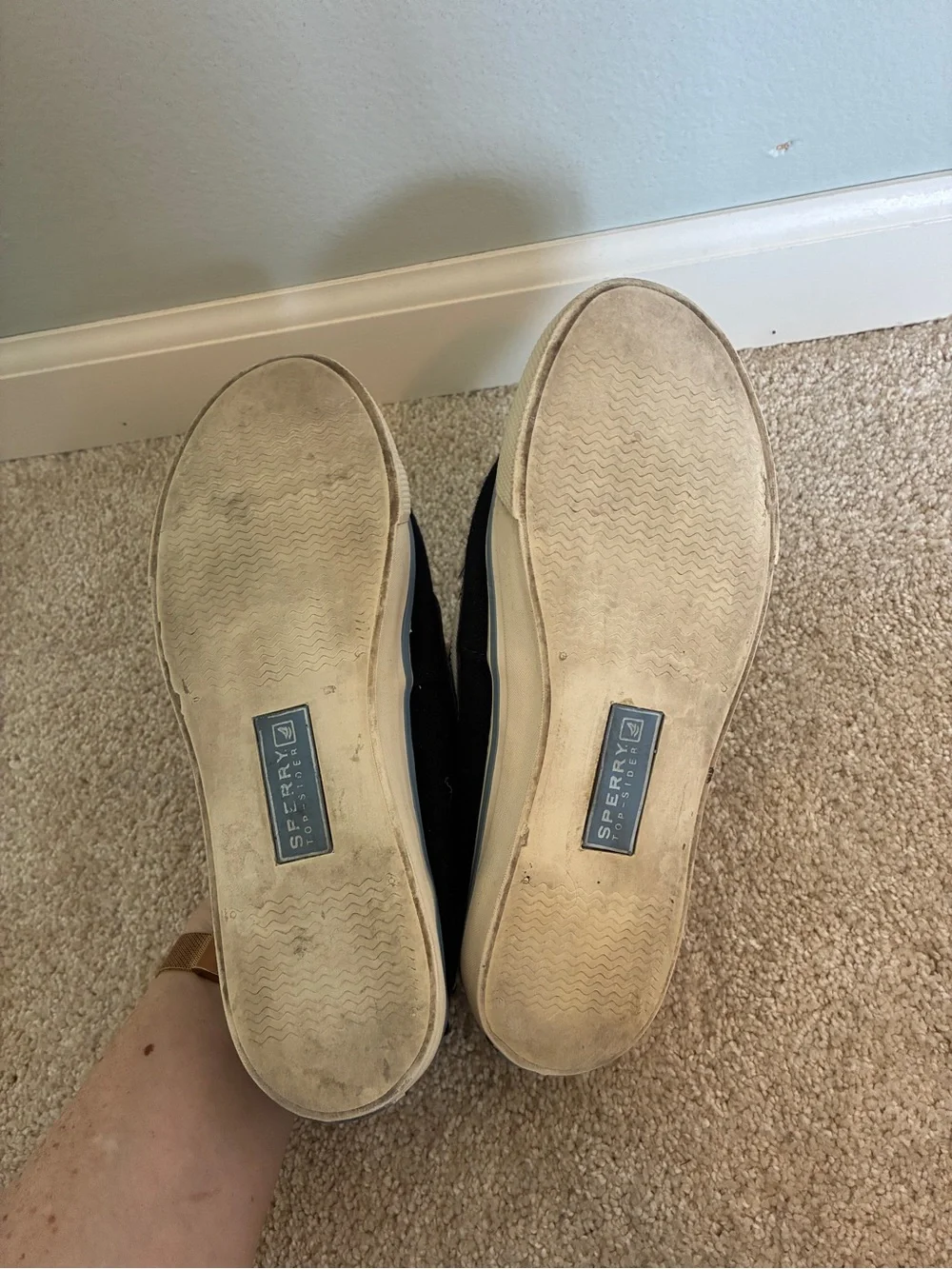 Sperry Top Sider Navy and Cream Lace Boat Shoes size 5.5